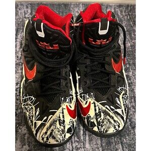 Nike Zoom Hyperfuse High Top Basketball Sneaker Kids US 6 Black/Red/White